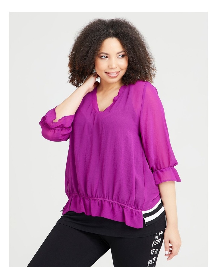 Chiffon Bron Ruffle Top in Sparkling