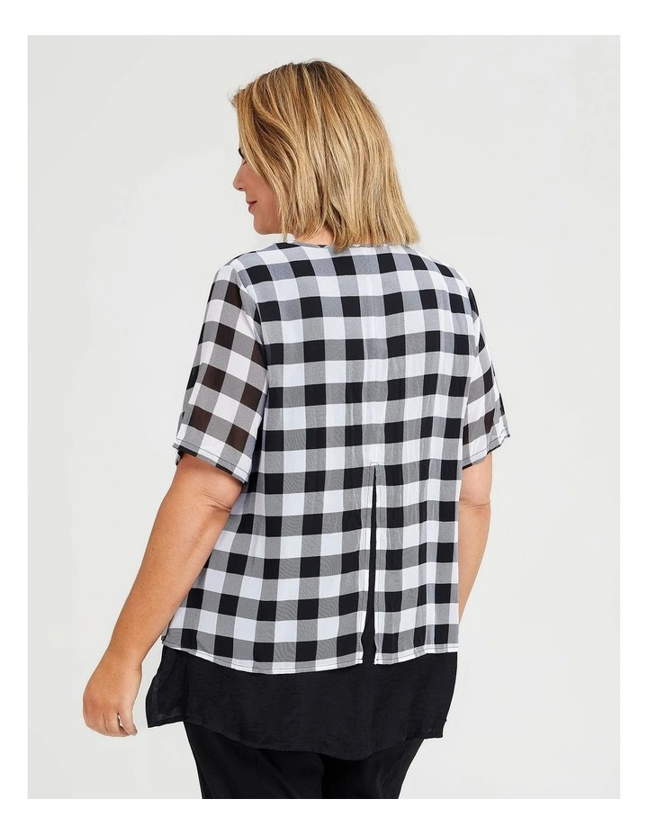 Check Overlay Luxe Top Black/white Check image 2