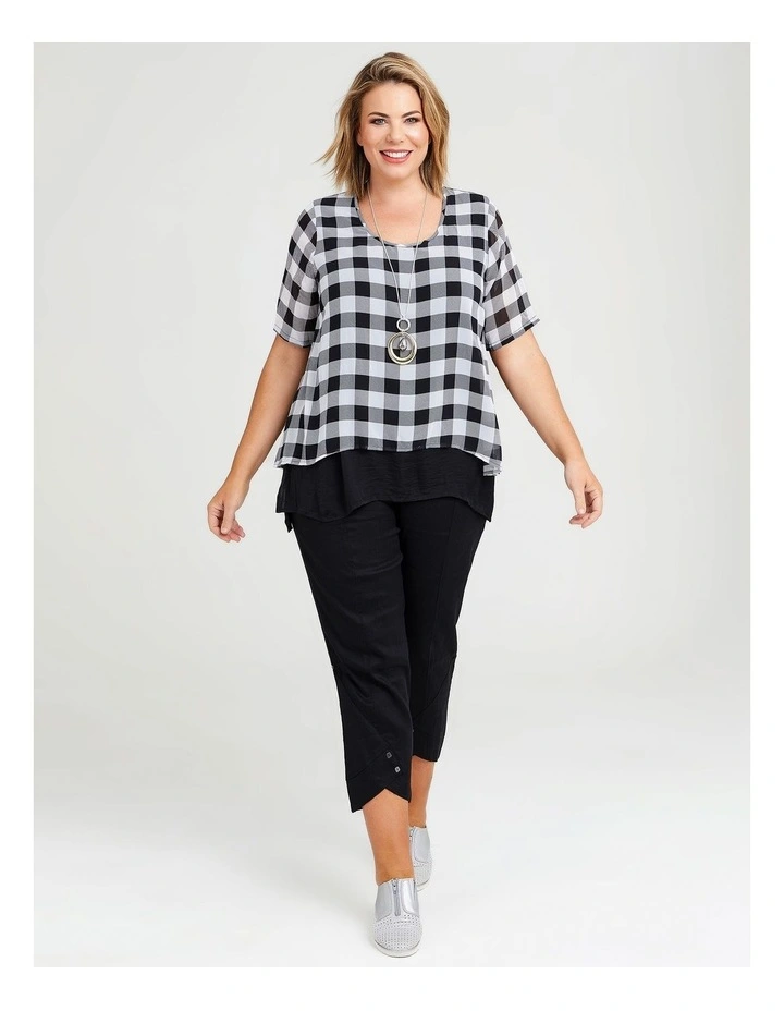 Check Overlay Luxe Top Black/white Check image 4