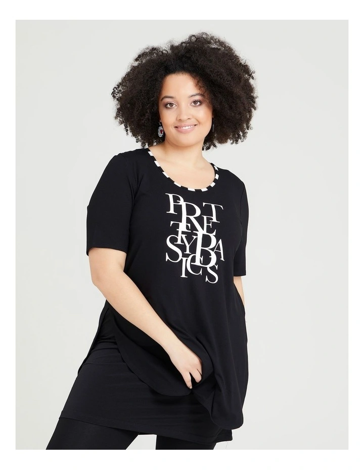 Natural Graphic Tunic in Black image 1