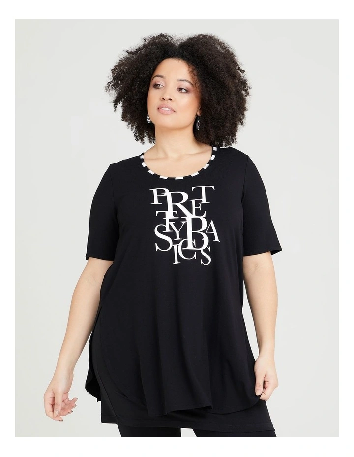 Natural Graphic Tunic in Black image 3