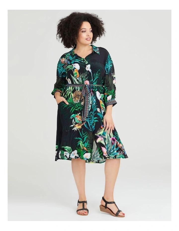 Natural Blooming Hues Shirt Dress in Floral Print image 3