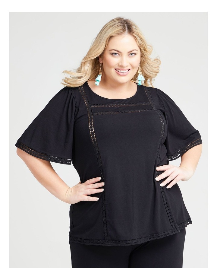 Natural Sicily Lace Trim Top in