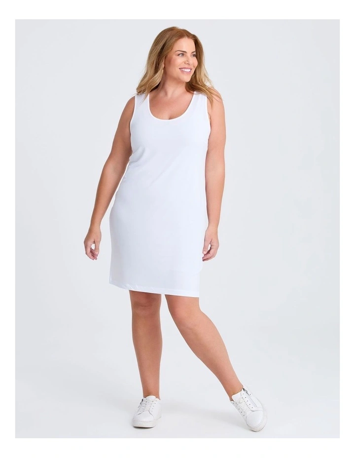 Luna Base Slip Body Dress in White image 1