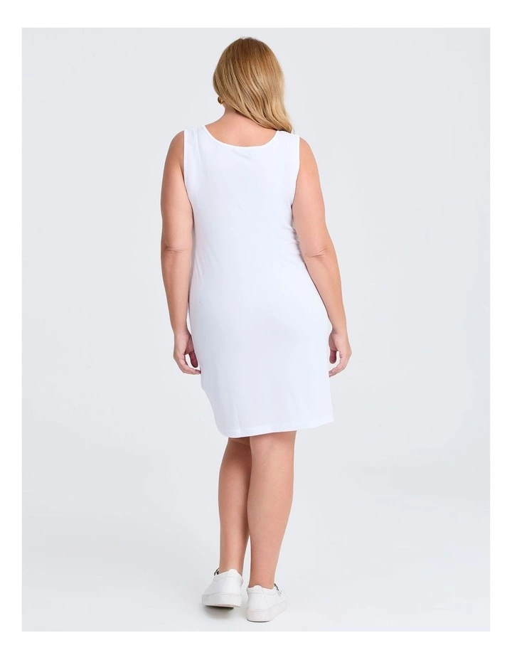 Luna Base Slip Body Dress in White image 2