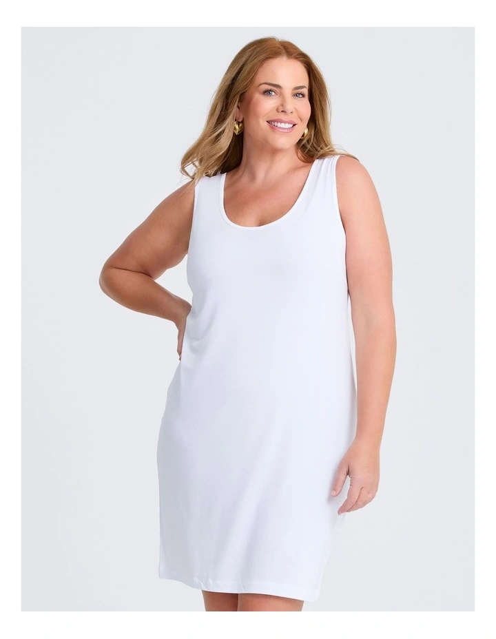 Luna Base Slip Body Dress in White image 4
