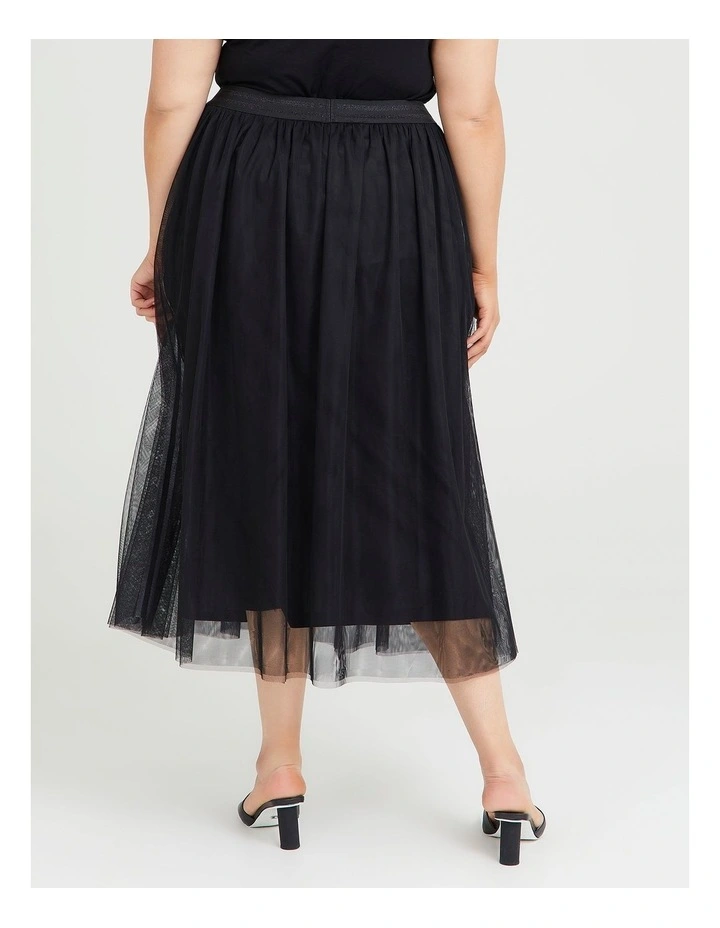 Mesh Glam Skirt in Black image 2
