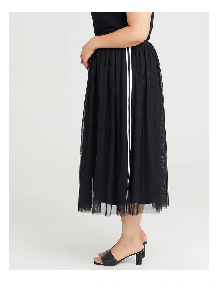 Mesh Glam Skirt in Black image 3