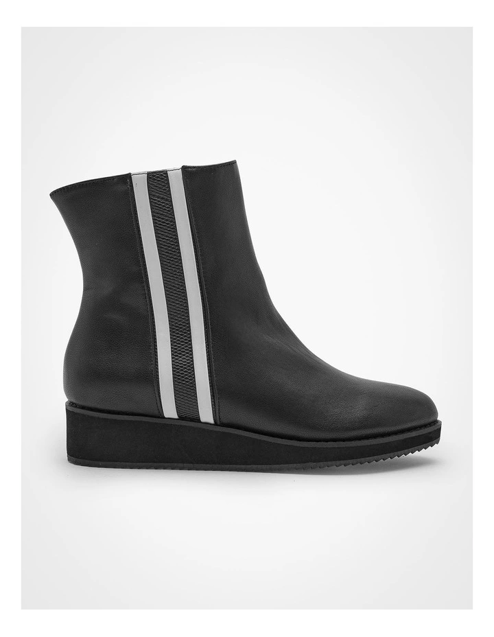 Stripe Wedge Zip Boot Black image 1