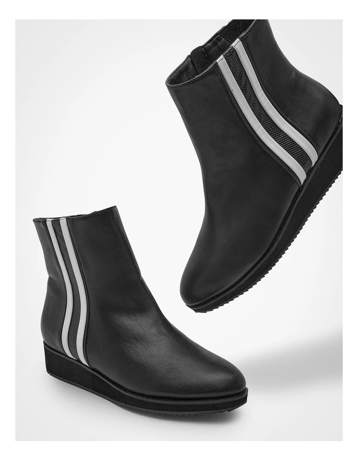 Stripe Wedge Zip Boot Black image 6