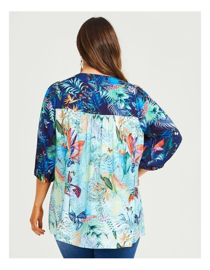 Natural Tropical Spliced Top Print image 2