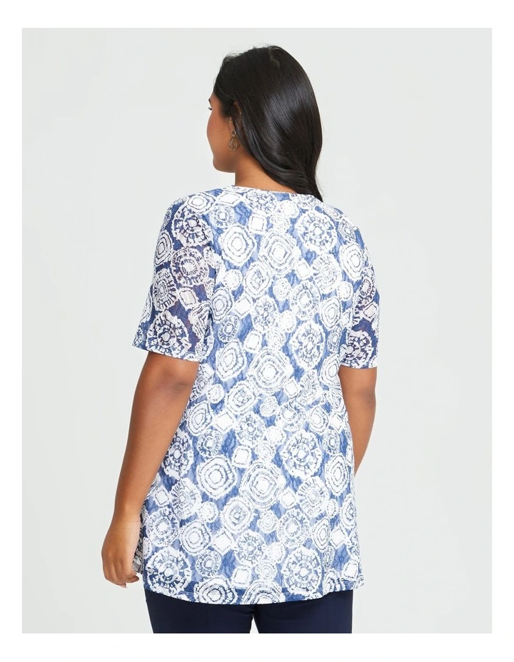 Lace Mesh Layer Top Print image 2