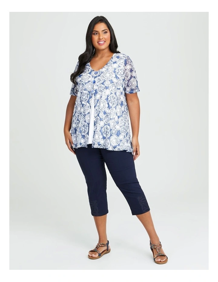 Lace Mesh Layer Top Print image 4