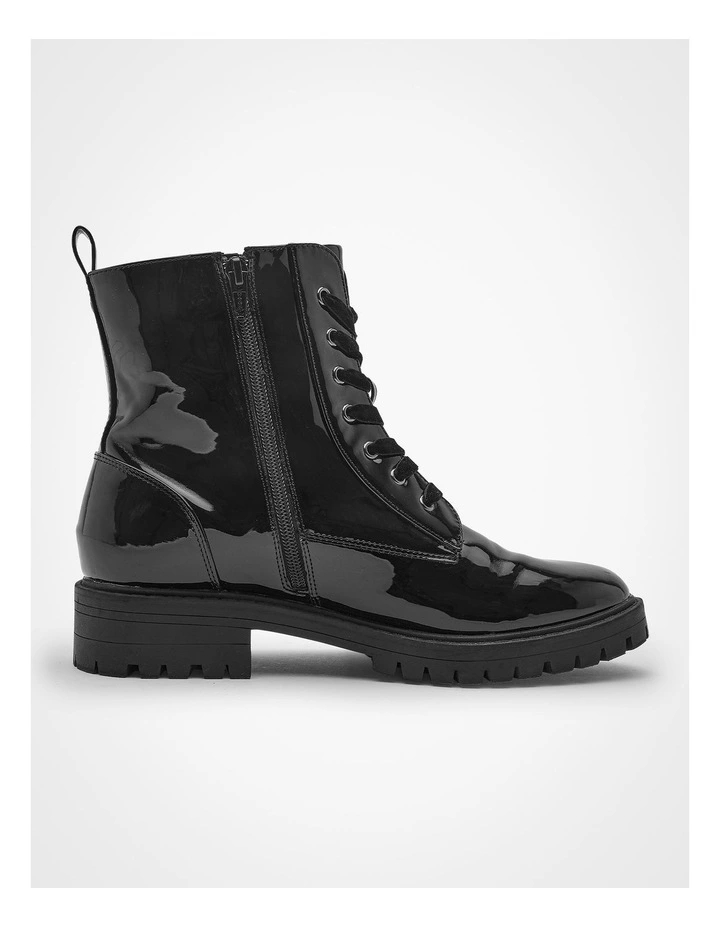Patent Lace Up Boot Black image 2