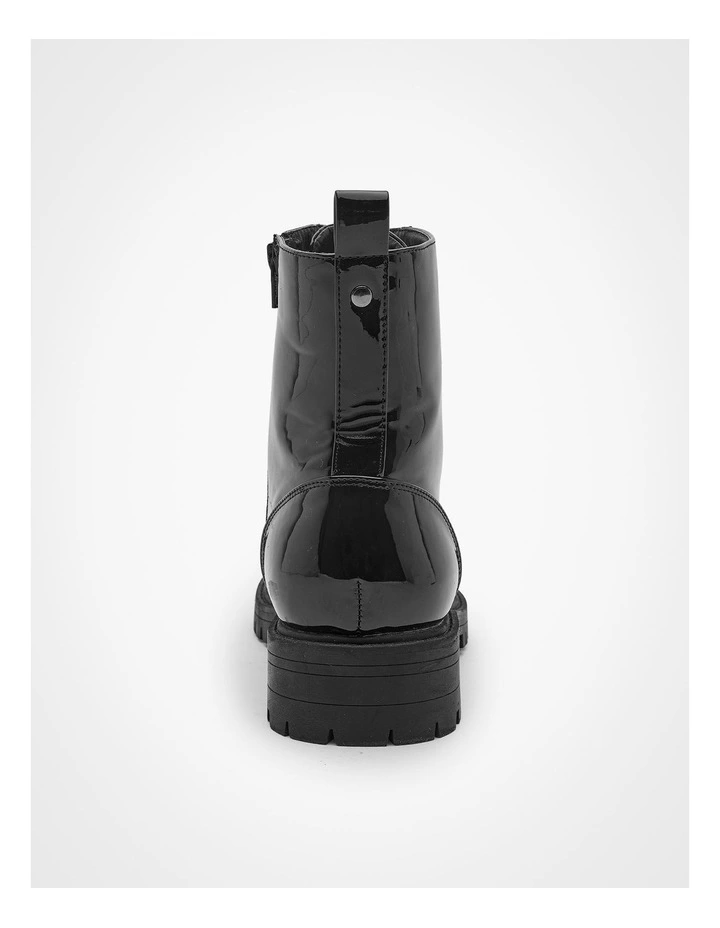 Patent Lace Up Boot Black image 4