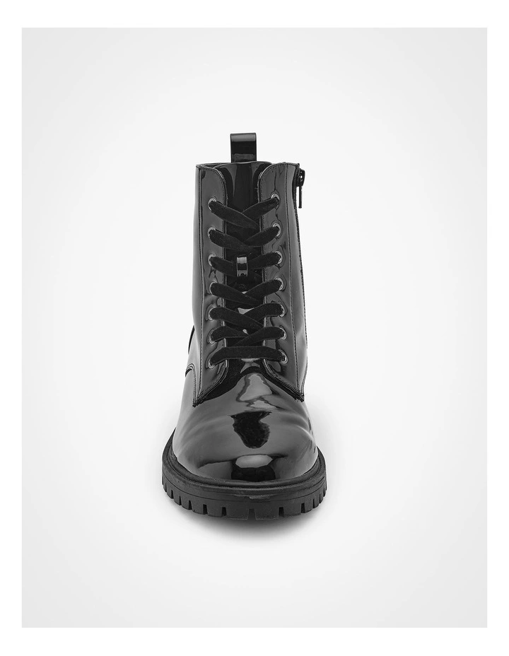 Patent Lace Up Boot Black image 5