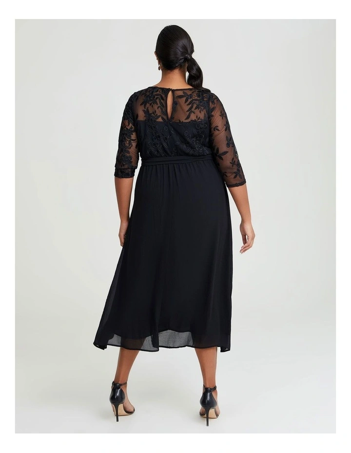 Ivy Lace & Chiffon Cocktail Dress Black image 2