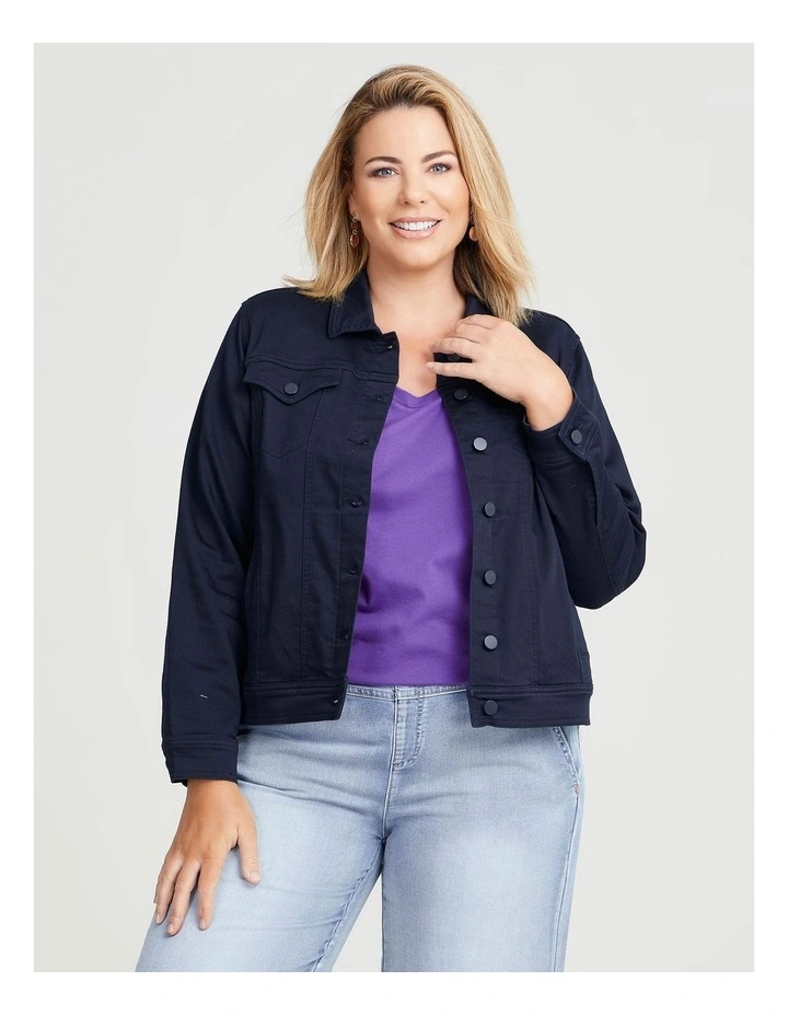 Taking Shape Coloured Classic Denim Jacket Navy MYER