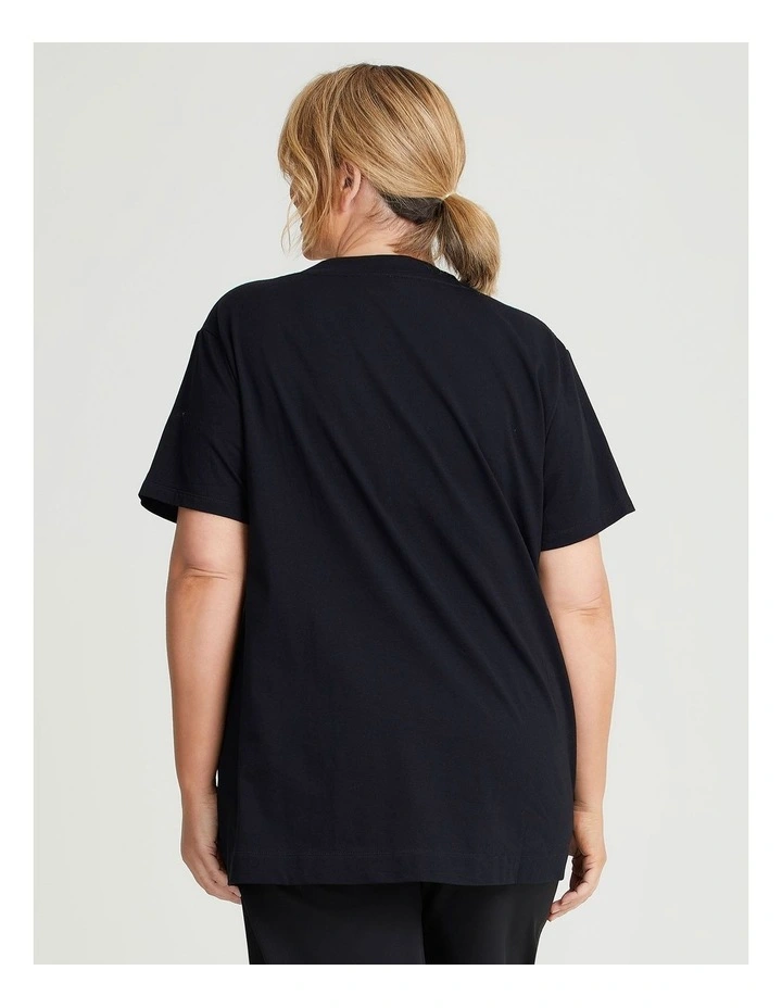 Active Moon Print Top Black image 2