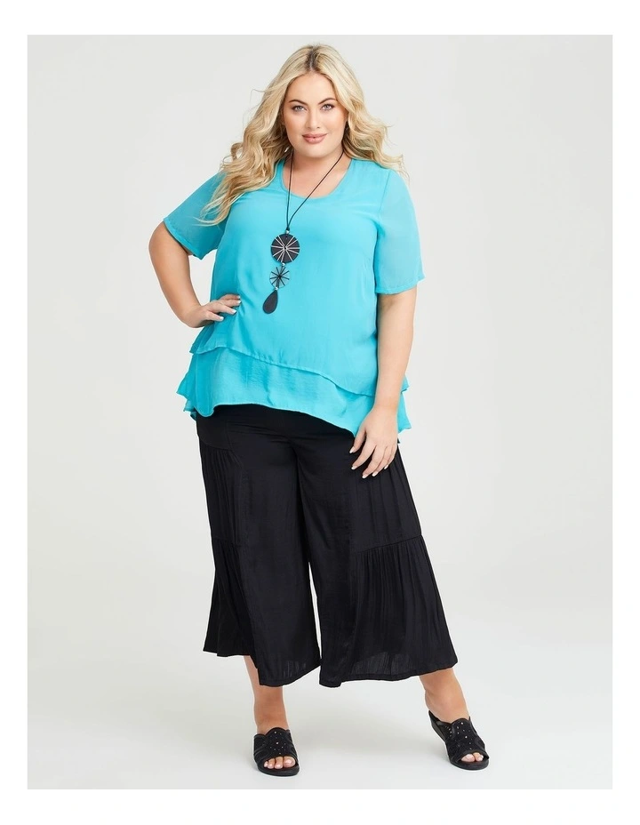 Double Layer Chiffon Luxe Top Tahitian Teal image 4