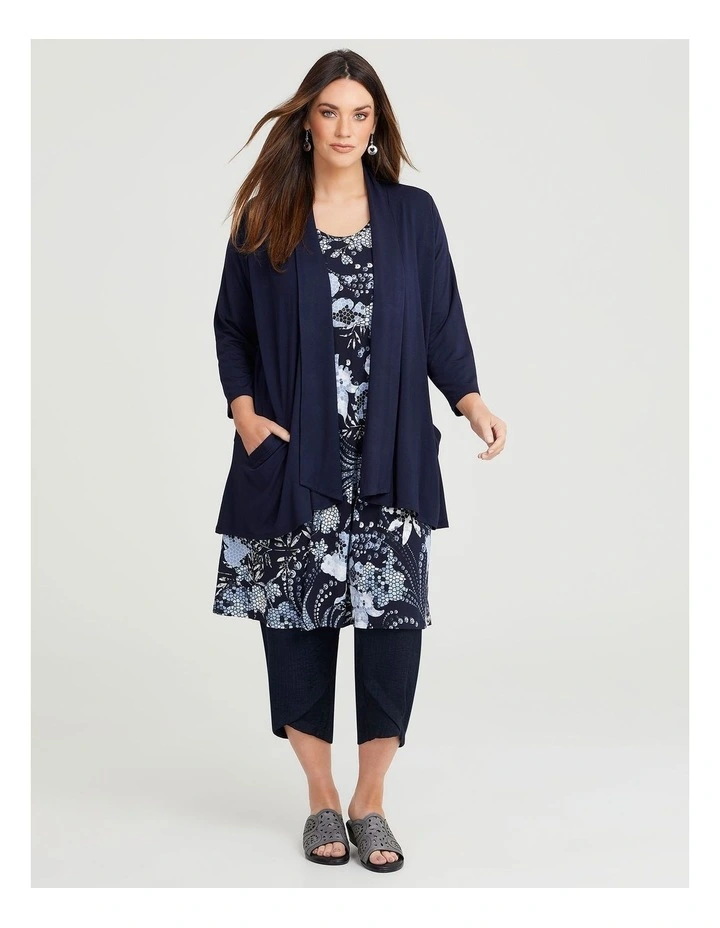 Mosaic Print Dress Dark Indigo Print image 5