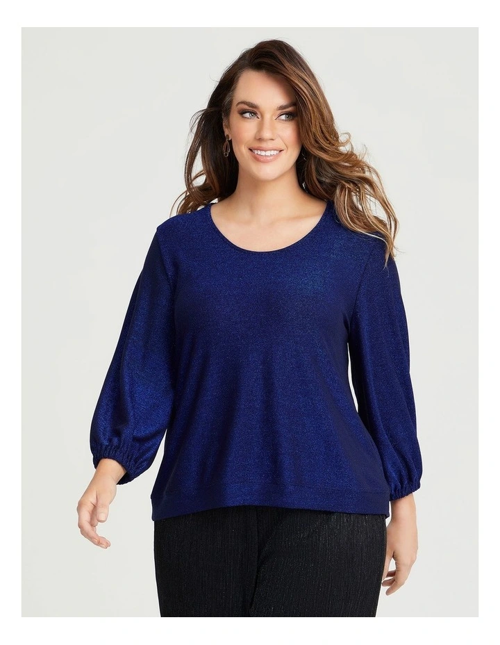 Luxe Sparkle Lurex Top Cobalt image 1