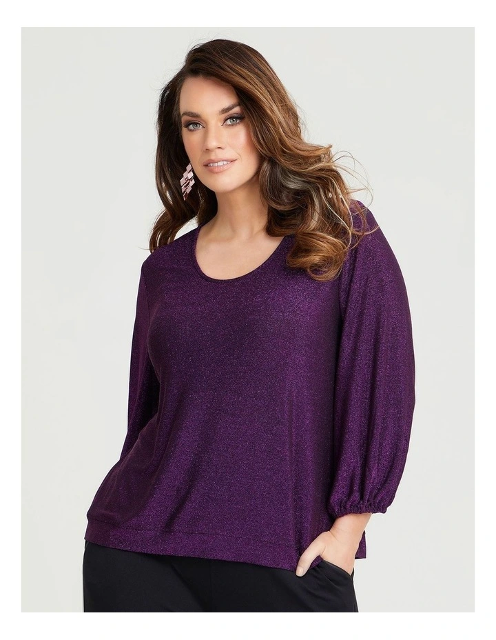 Luxe Sparkle Lurex Top Purple image 1