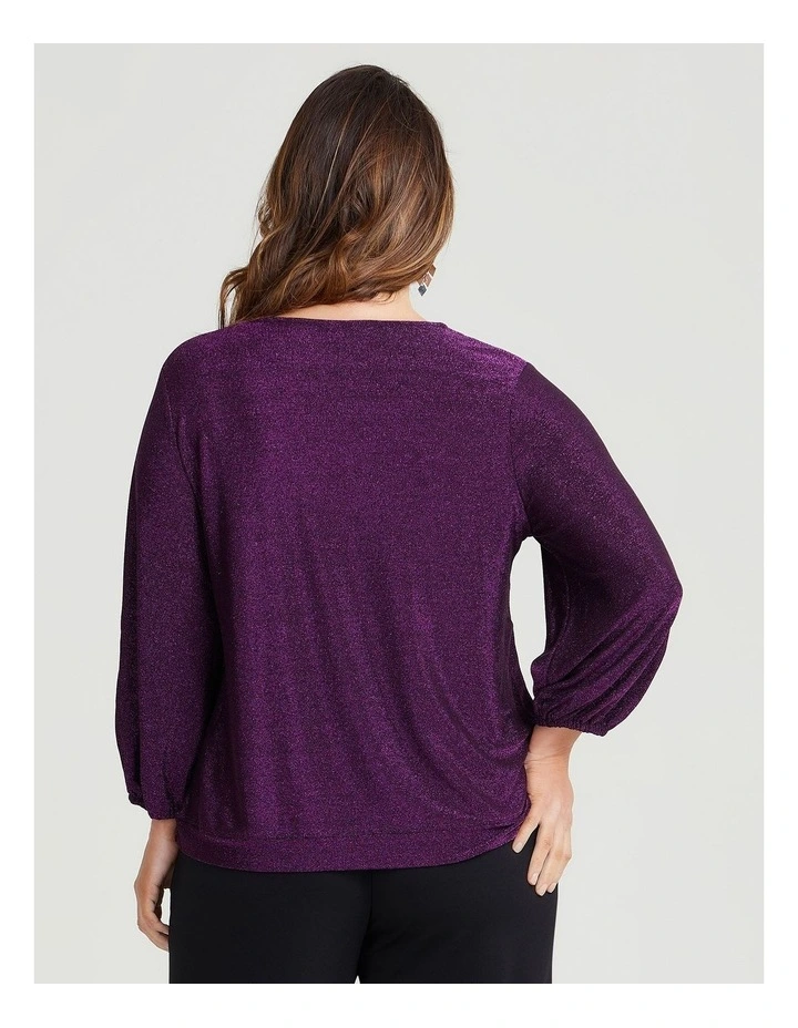 Luxe Sparkle Lurex Top Purple image 2