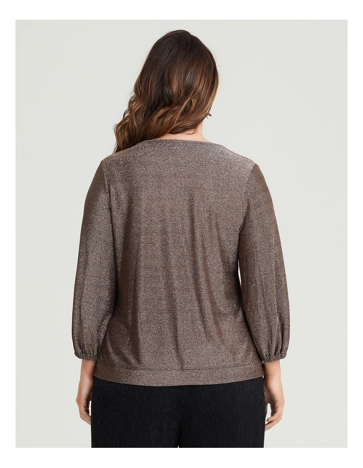 Luxe Sparkle Lurex Top Copper image 2