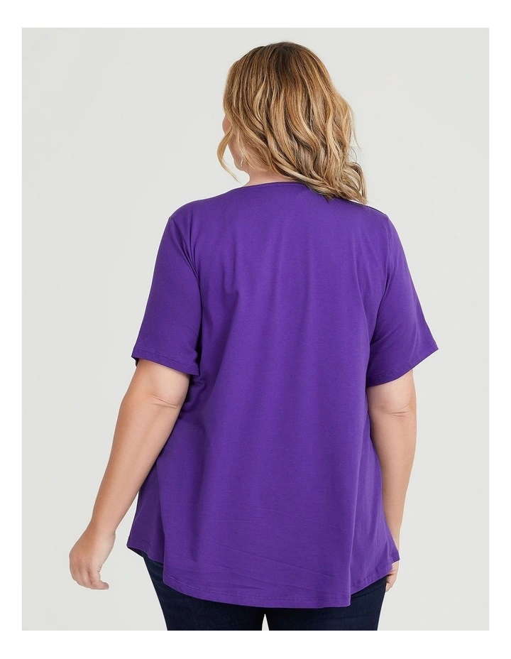 Organic V-neck Swing Basic Tee Purple Passion image 2