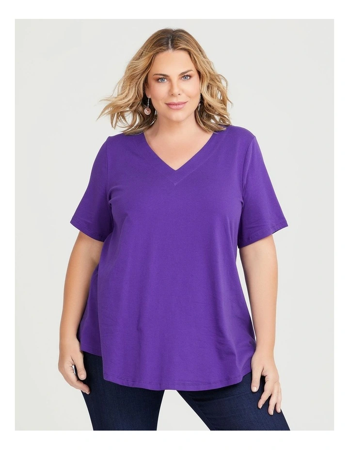 Organic V-neck Swing Basic Tee Purple Passion image 3