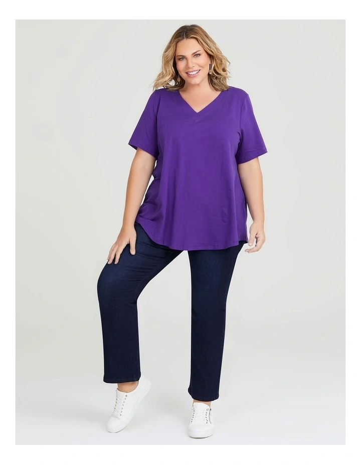 Organic V-neck Swing Basic Tee Purple Passion image 4