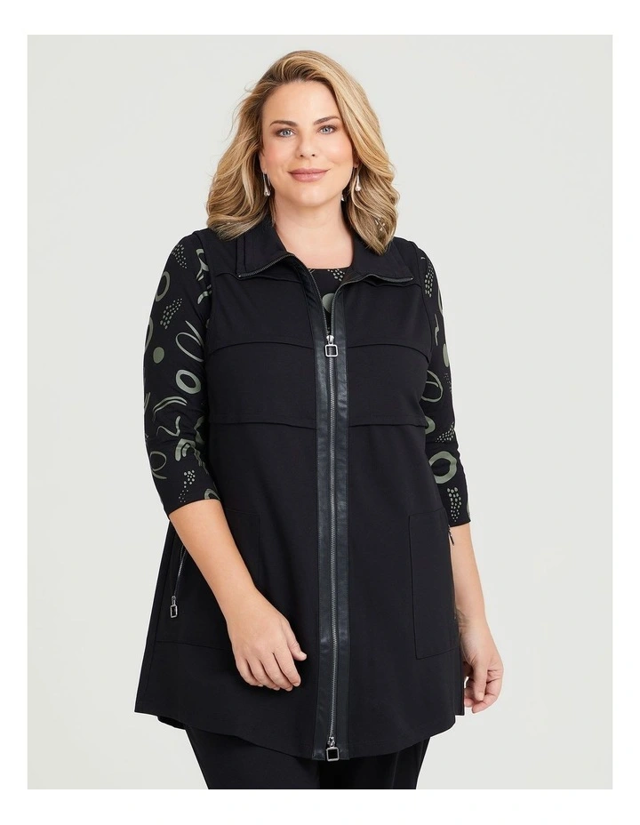 Stevie Bamboo Ponte & Pleather Vest image 1