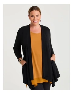Luna Drape Cardigan in Black