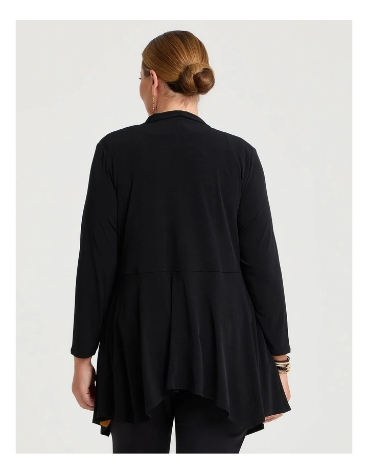 Luna Drape Cardigan in Black image 2