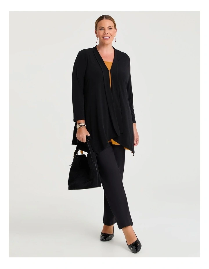 Luna Drape Cardigan in Black image 4