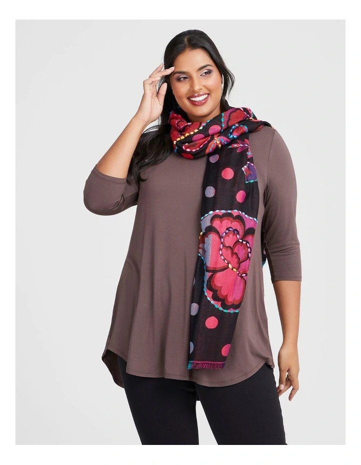 Embroidered Petal Scarf Multi image 2
