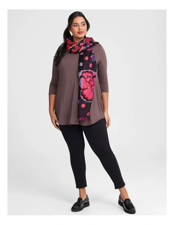 Embroidered Petal Scarf Multi image 3