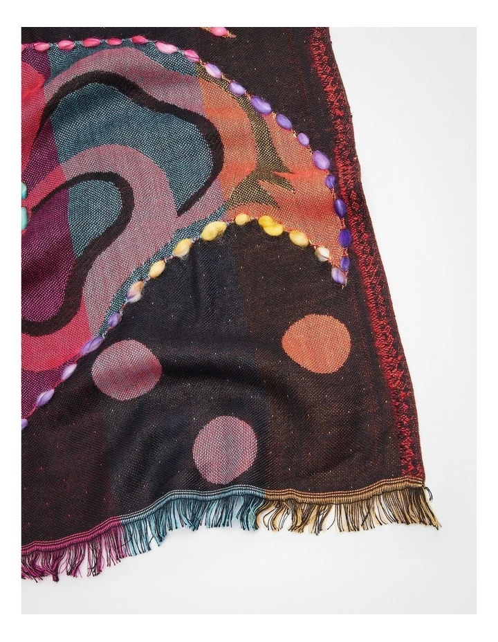 Embroidered Petal Scarf Multi image 4
