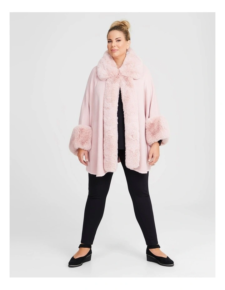 Taking Shape Evening Fur Cape Blush MYER
