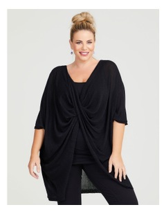 Taking Shape Twist Poncho Black