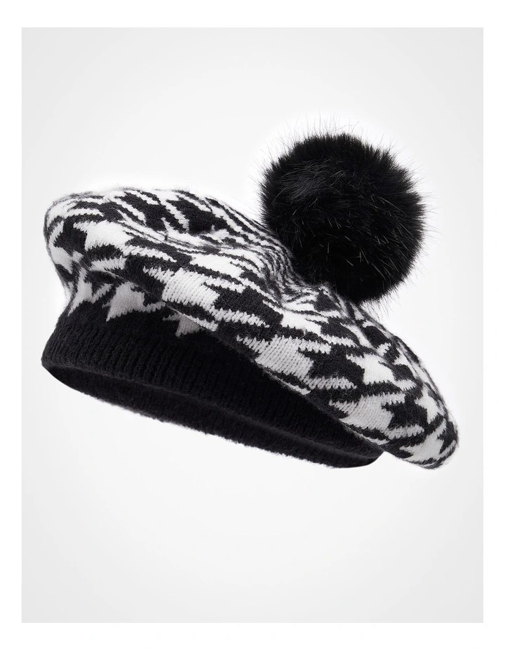 Houndstooth Beret in Multi image 1
