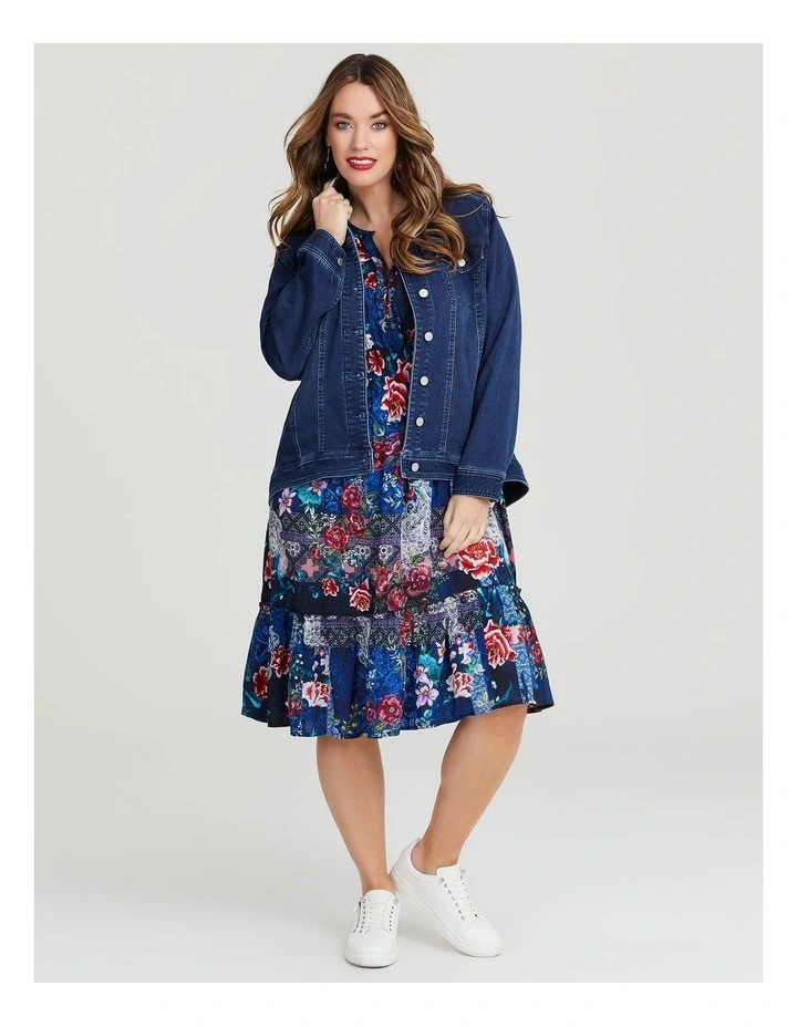 Natural Floral Dress in Multi image 5