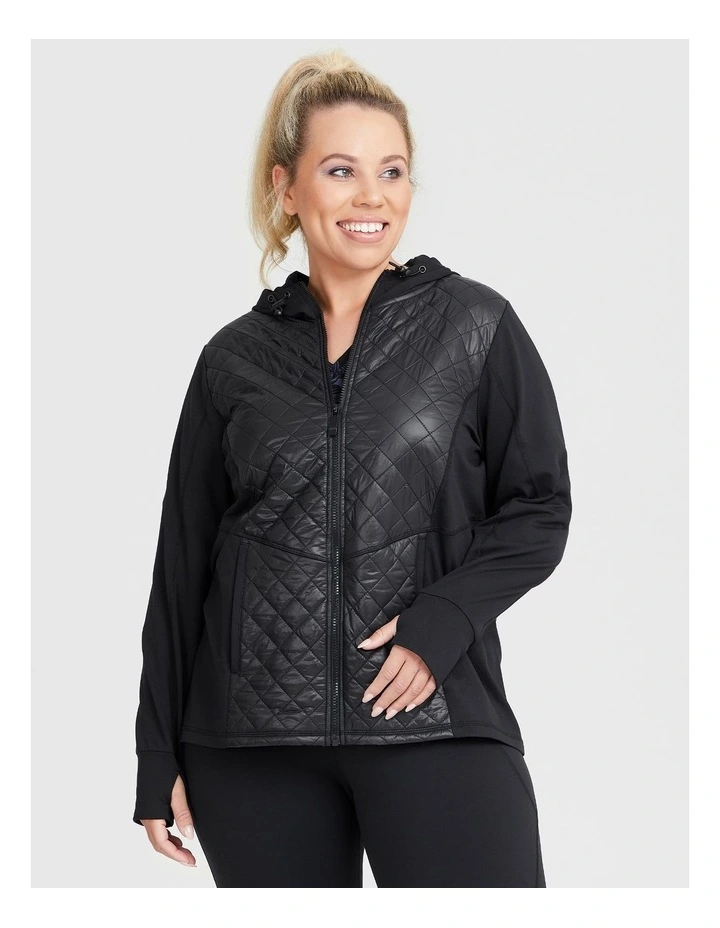 Active Quilted Panel Jacket in Black image 1
