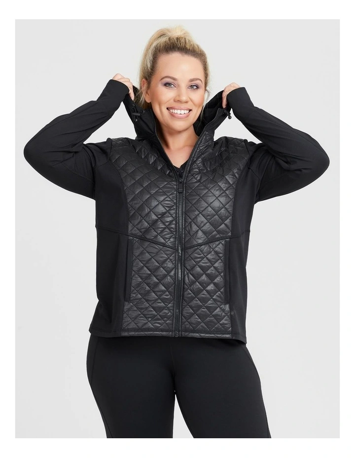 Active Quilted Panel Jacket in Black image 3