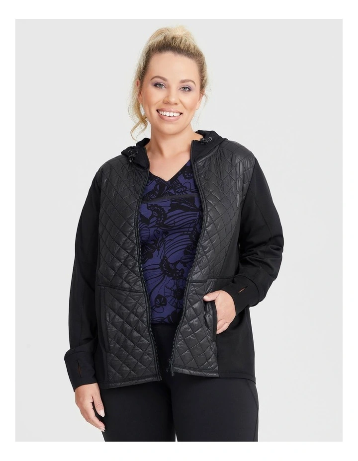 Active Quilted Panel Jacket in Black image 4