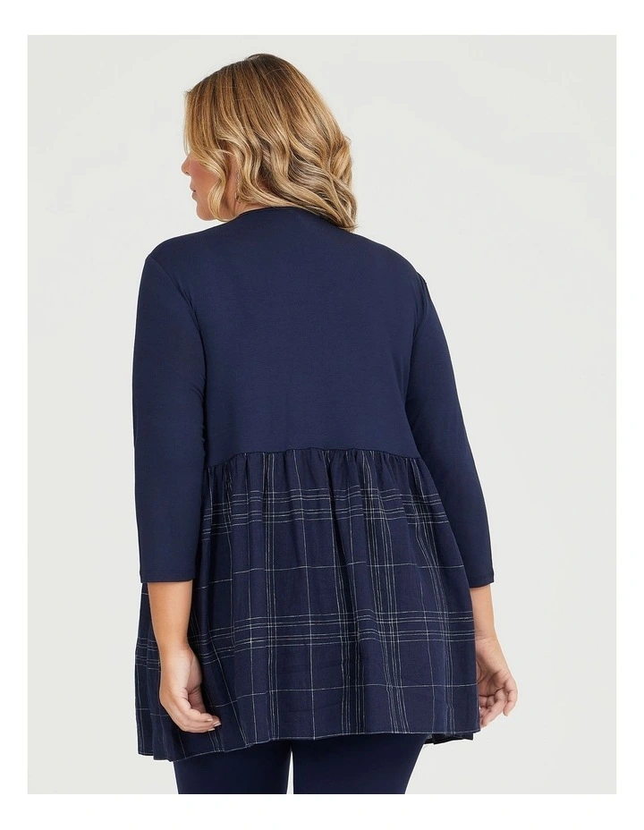 Natural Check Top in Blue image 2