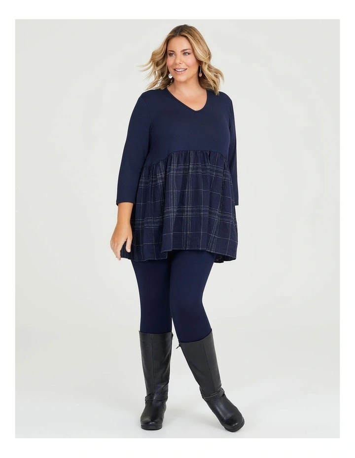 Natural Check Top in Blue image 4