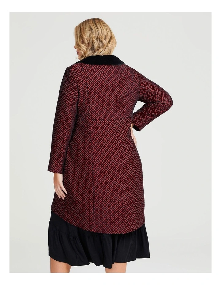 Ruby Jacquard Dress Coat Red/black image 2