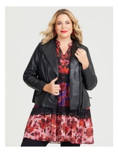 Leather Ponte Charlotte Jacket Black